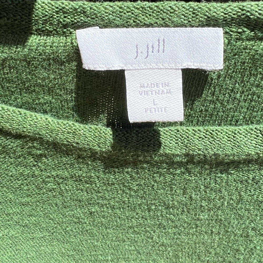 J.Jill Linen/modal lightweight Sweater. Moss Green. LP. - Picture 8 of 8